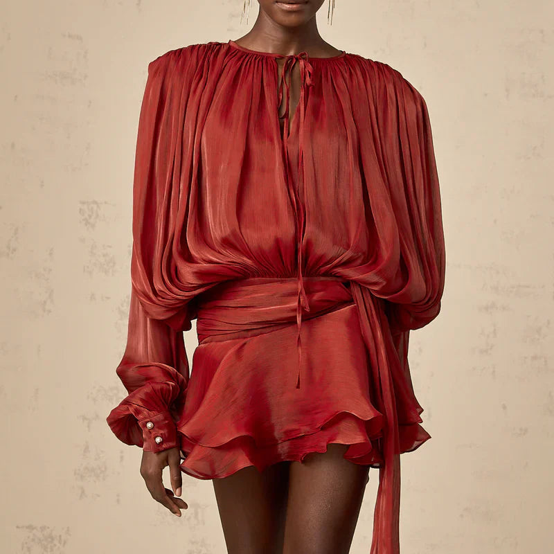Fayette | Mini-robe Femme Coupe Décontractée Avec Manches Fluides
