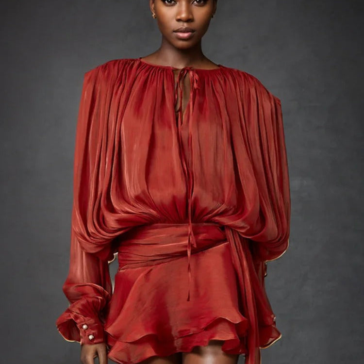Fayette | Mini-robe Femme Coupe Décontractée Avec Manches Fluides