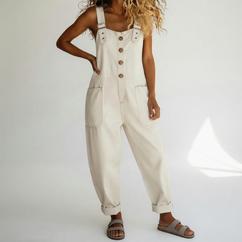 Bertille | Salopette En Jean Style Bohème Estival