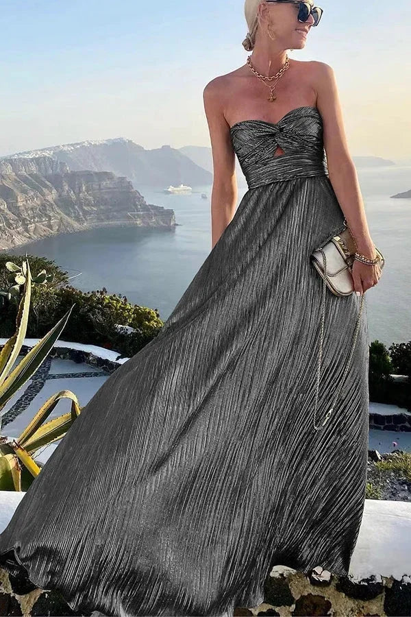 Laura | Robe Longue Bustier Femme Soirée Avec Effet Brillant