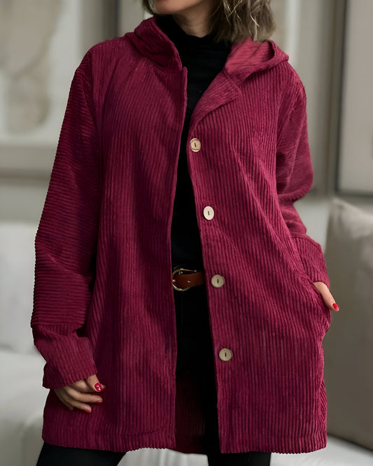 Anika  | Veste En Velours Côtelé Décontractée Avec Capuche