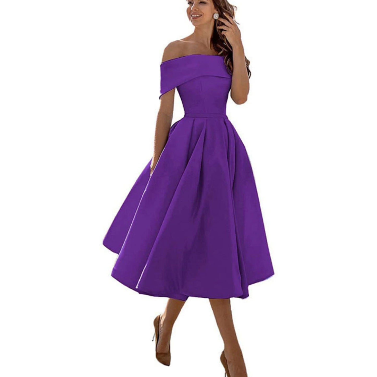 Eliane | Robe Midi Évasée Élégante