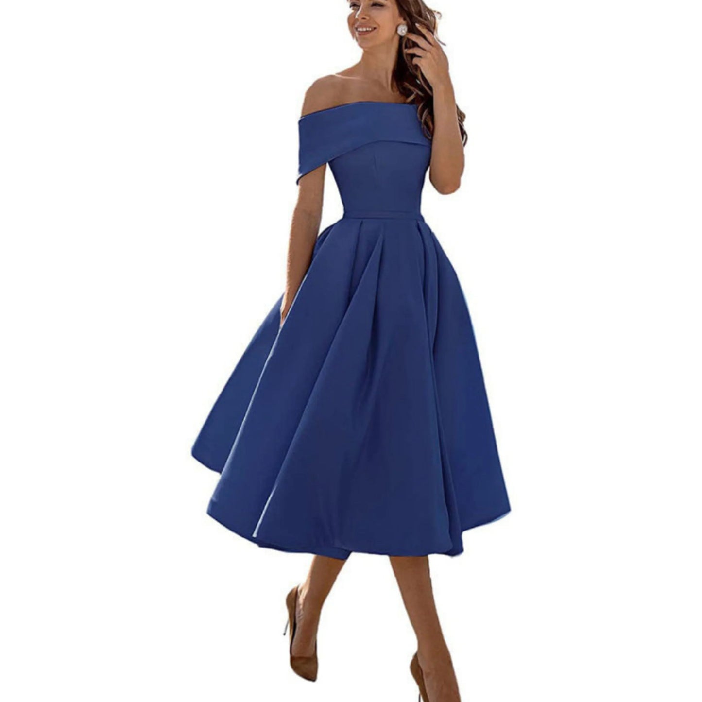 Eliane | Robe Midi Évasée Élégante