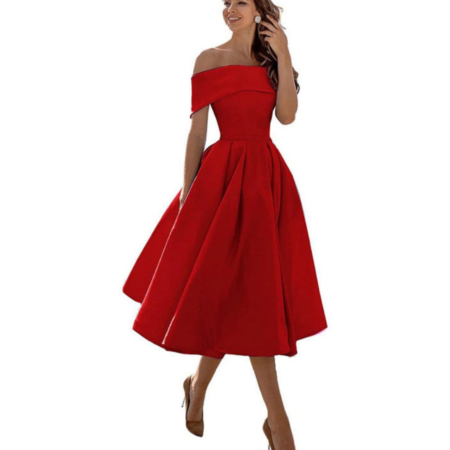 Eliane | Robe Midi Évasée Élégante