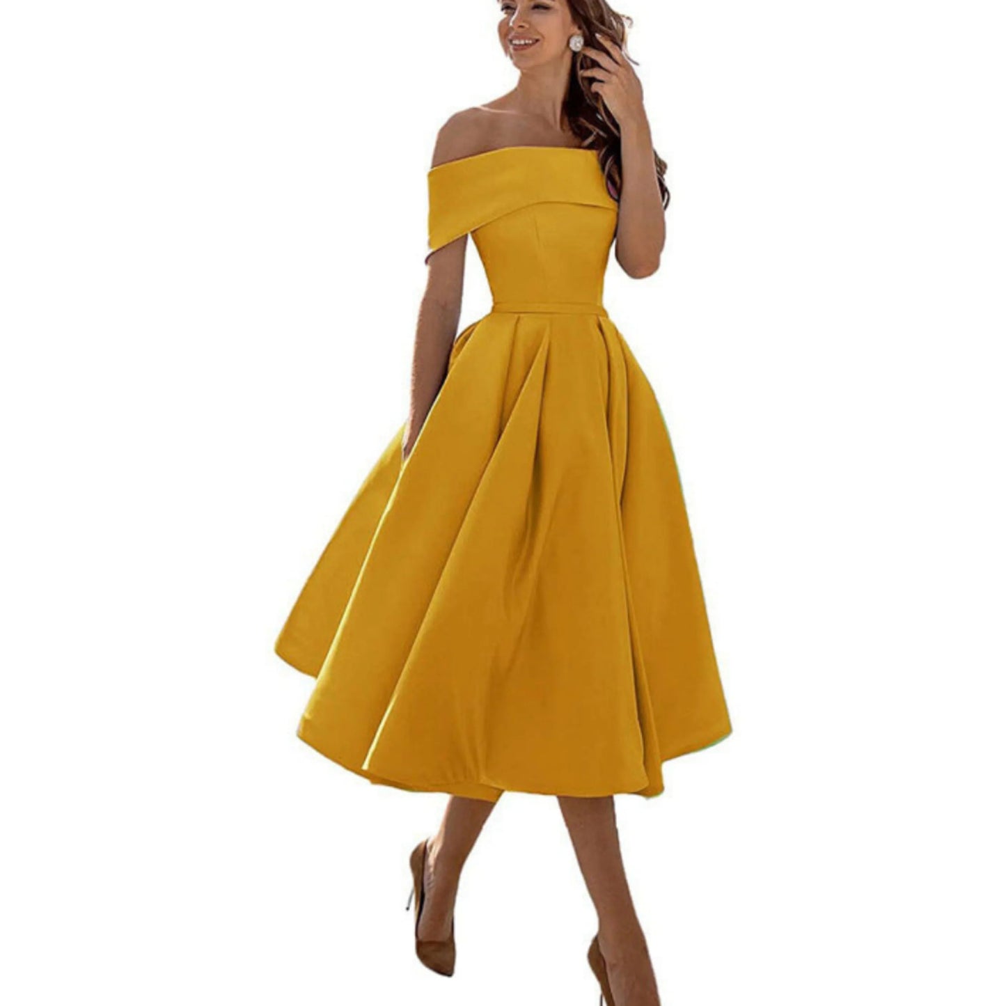 Eliane | Robe Midi Évasée Élégante