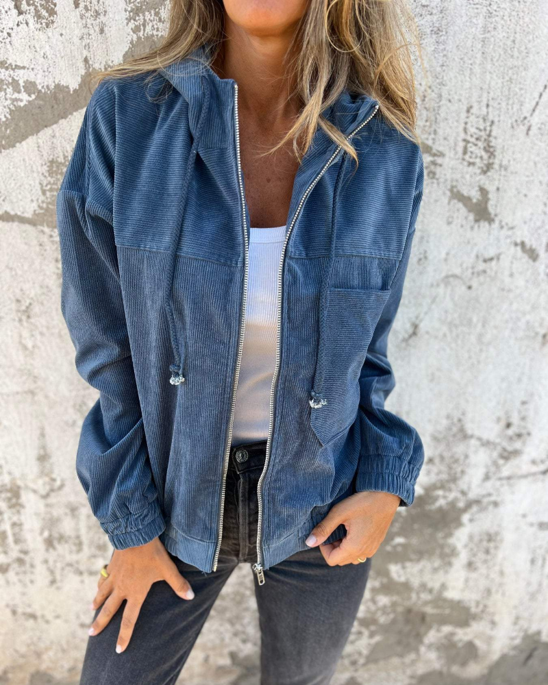 Loraine | Veste En Velours Côtelé À Capuche
