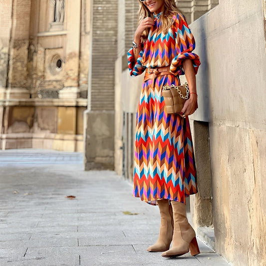 Sandra | Robe Mi Longue Colorée Pour Femmes