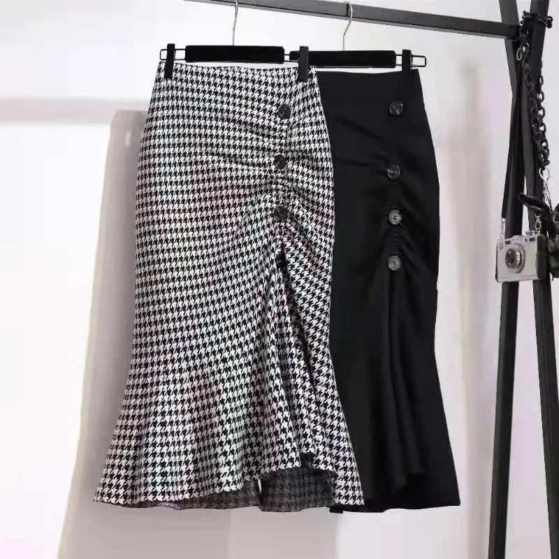 Jupe Trompette Houndstooth