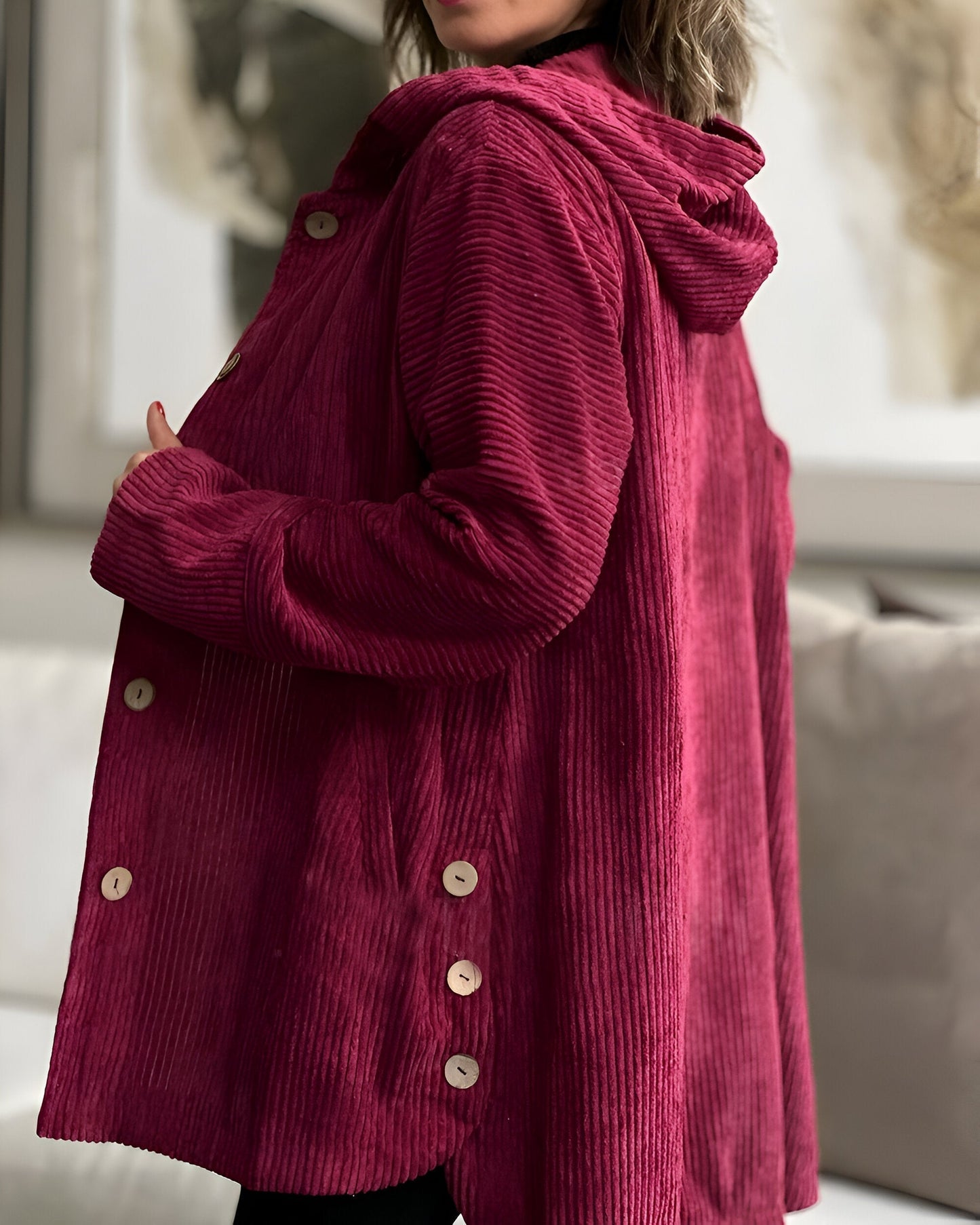 Anika  | Veste En Velours Côtelé Décontractée Avec Capuche
