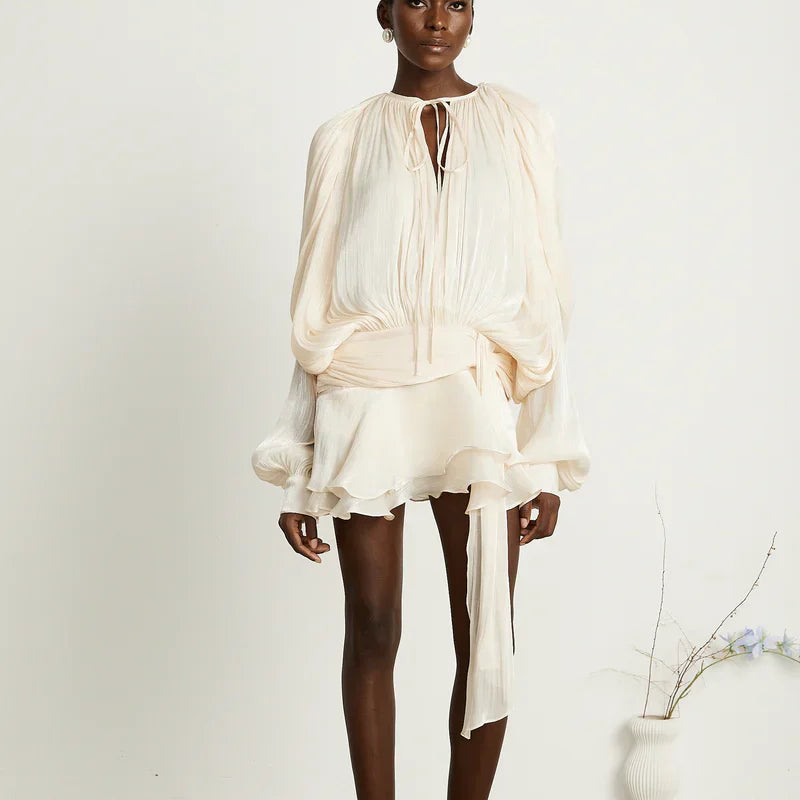 Fayette | Mini-robe Femme Coupe Décontractée Avec Manches Fluides