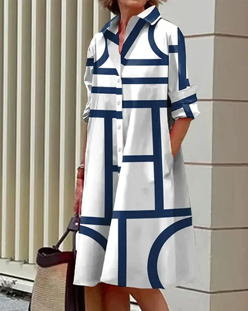 Estelle | Robe Avec Poches Et Imprimé Géométrique