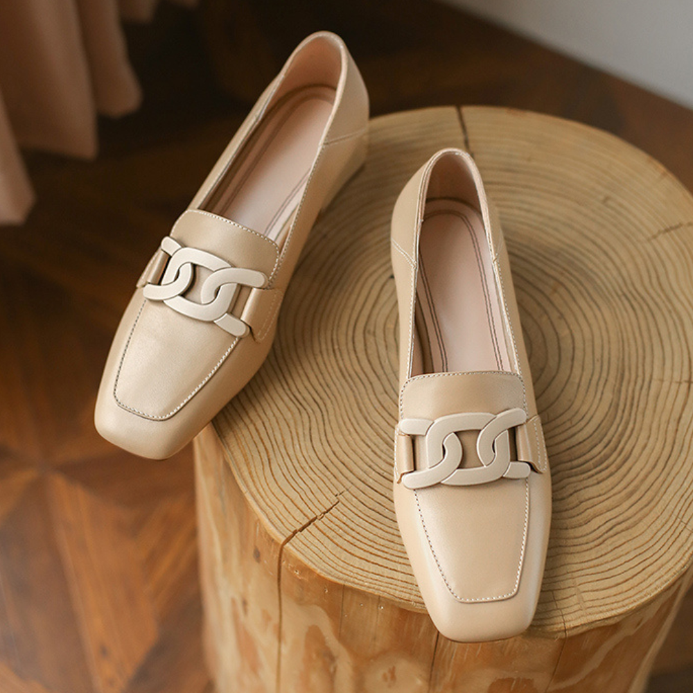 Camille | Evrynth Mocassins Mary Jane En Cuir  Á Talon Chunky
