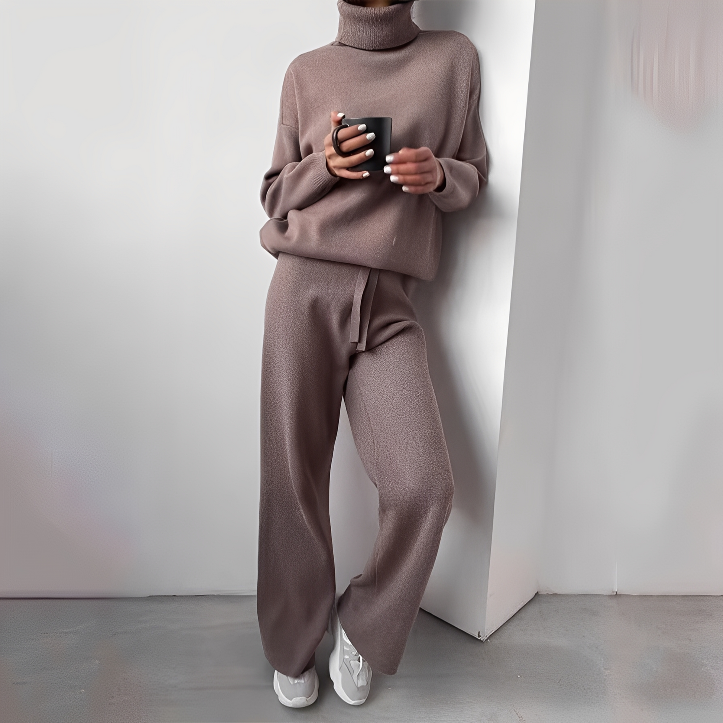 Kimberlee - Ensemble Col Roulé Simple Pour Femmes