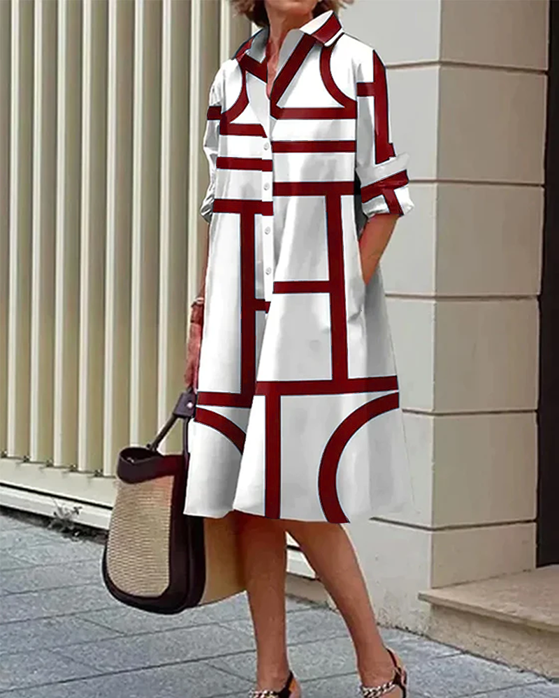 Estelle | Robe Avec Poches Et Imprimé Géométrique