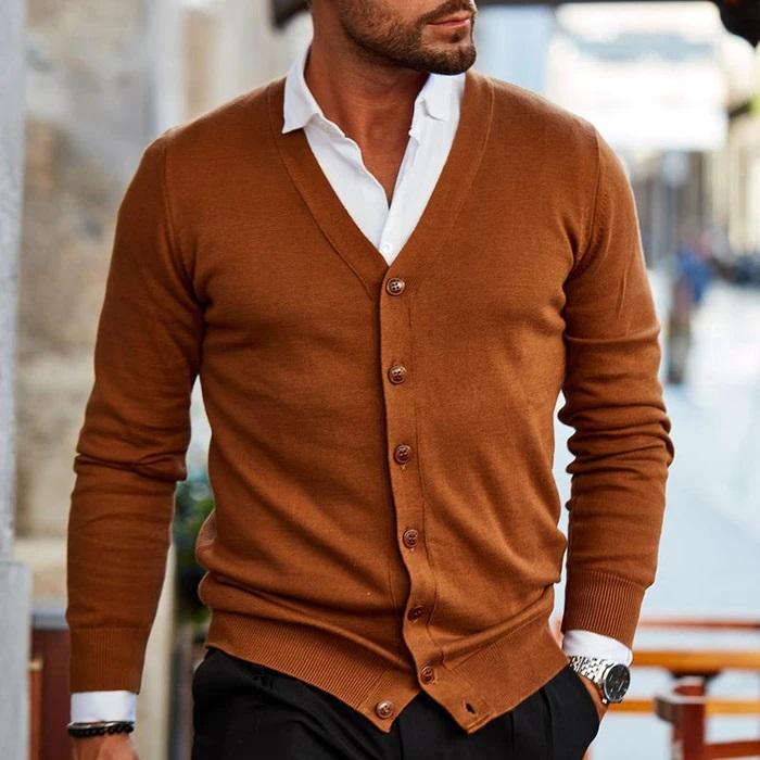 Agostinho | Cardigan Confortable En Maille Pour Hommes