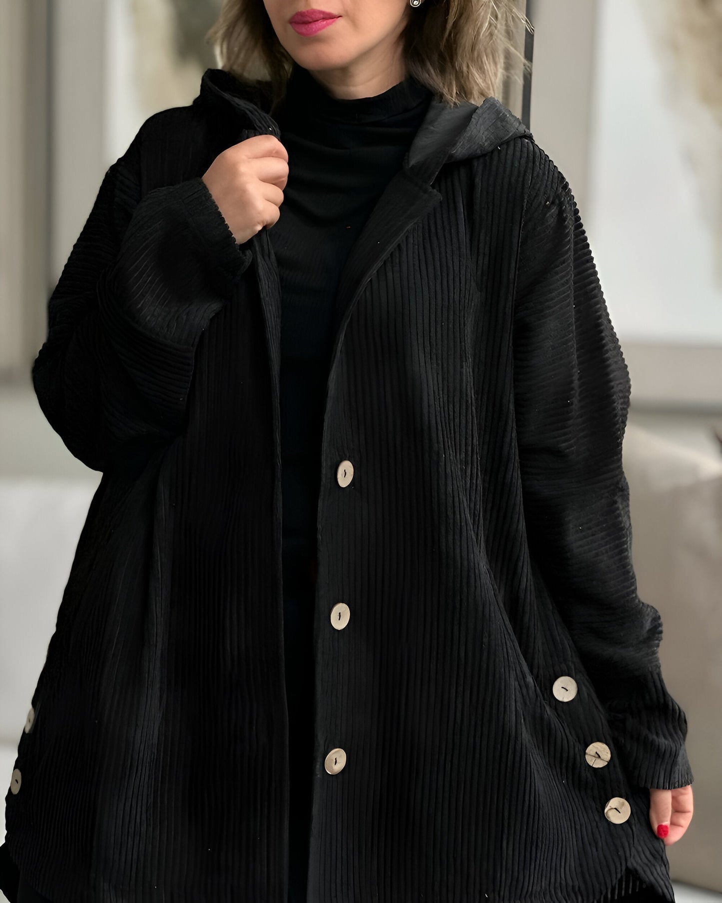Anika  | Veste En Velours Côtelé Décontractée Avec Capuche
