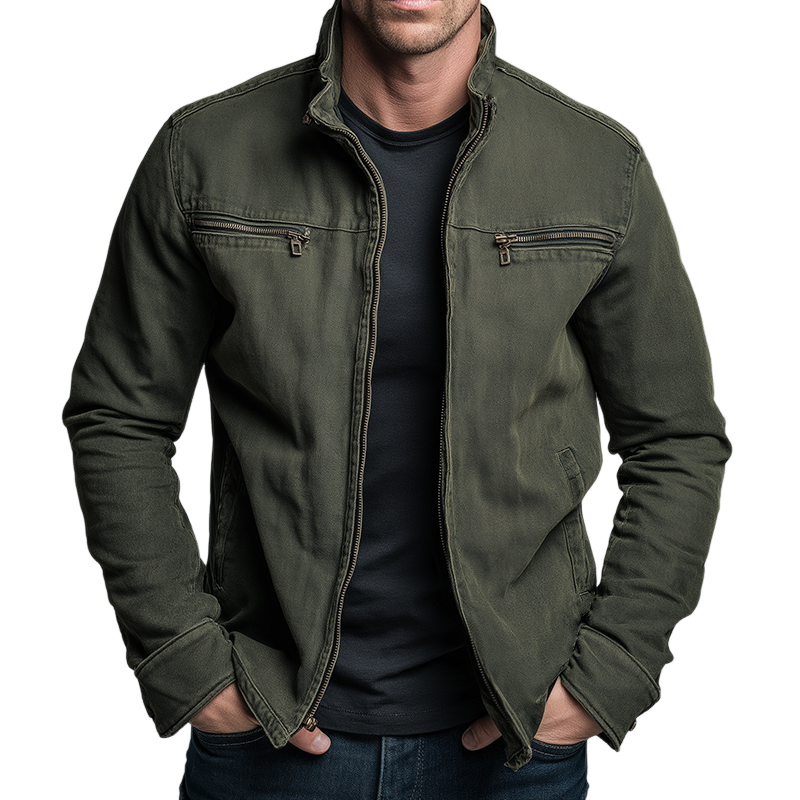 Pierre | Veste Homme En Coton Style Vintage - Zippee Et Decontractee