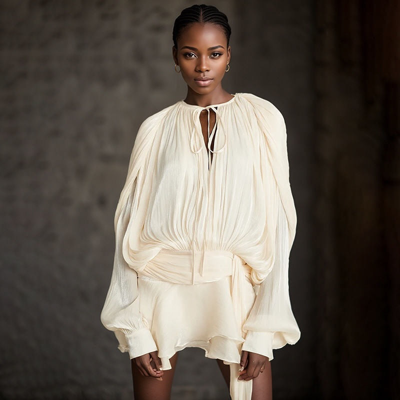 Fayette | Mini-robe Femme Coupe Décontractée Avec Manches Fluides
