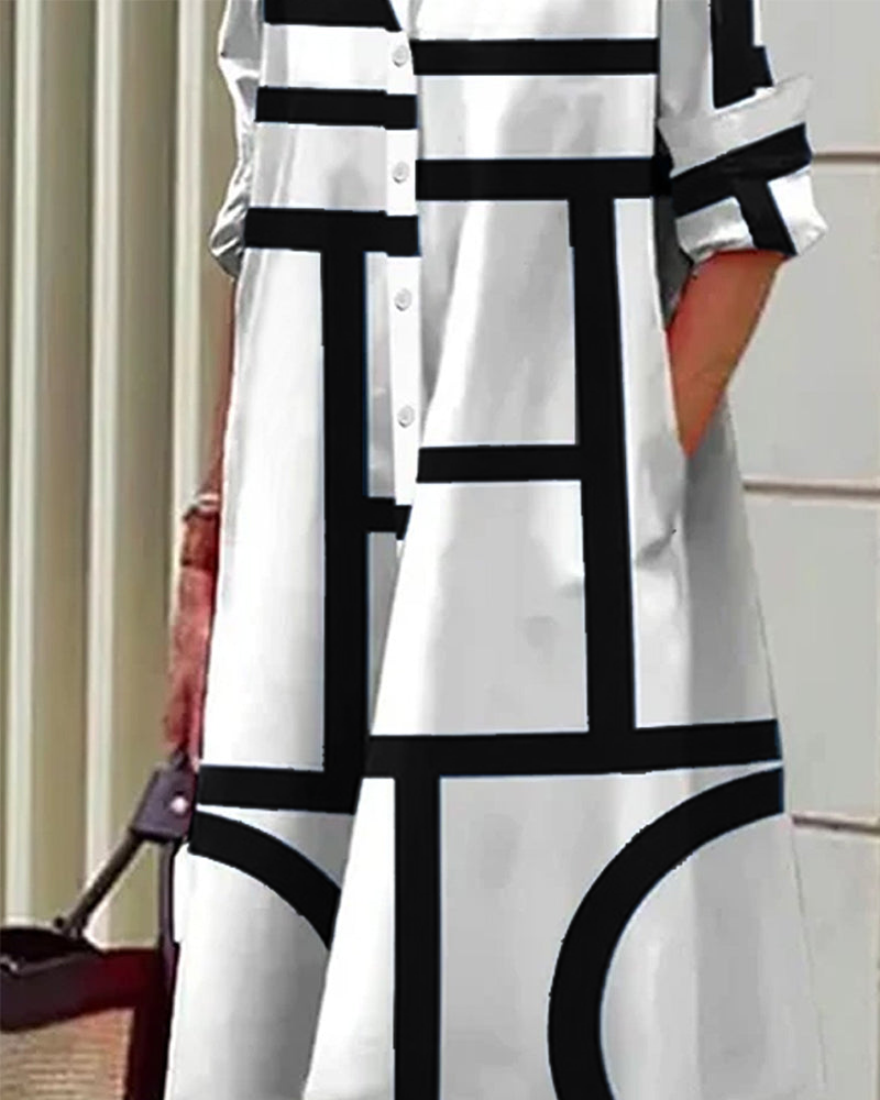 Estelle | Robe Avec Poches Et Imprimé Géométrique