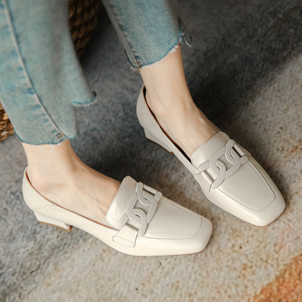 Camille | Evrynth Mocassins Mary Jane En Cuir  Á Talon Chunky