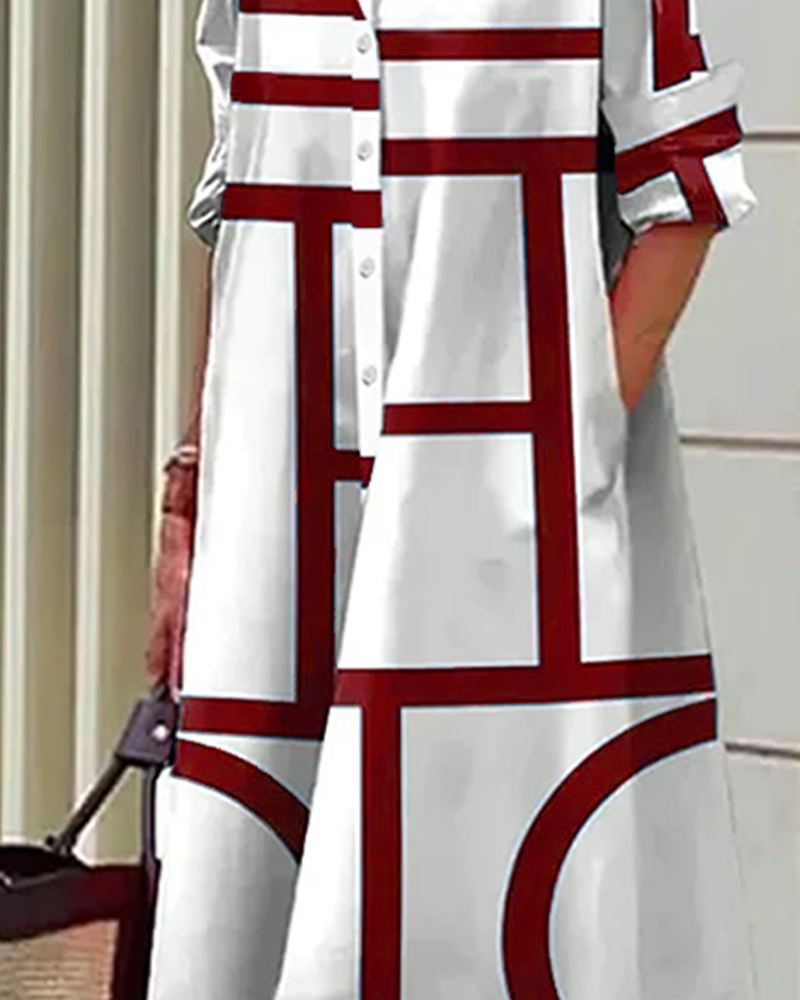 Estelle | Robe Avec Poches Et Imprimé Géométrique