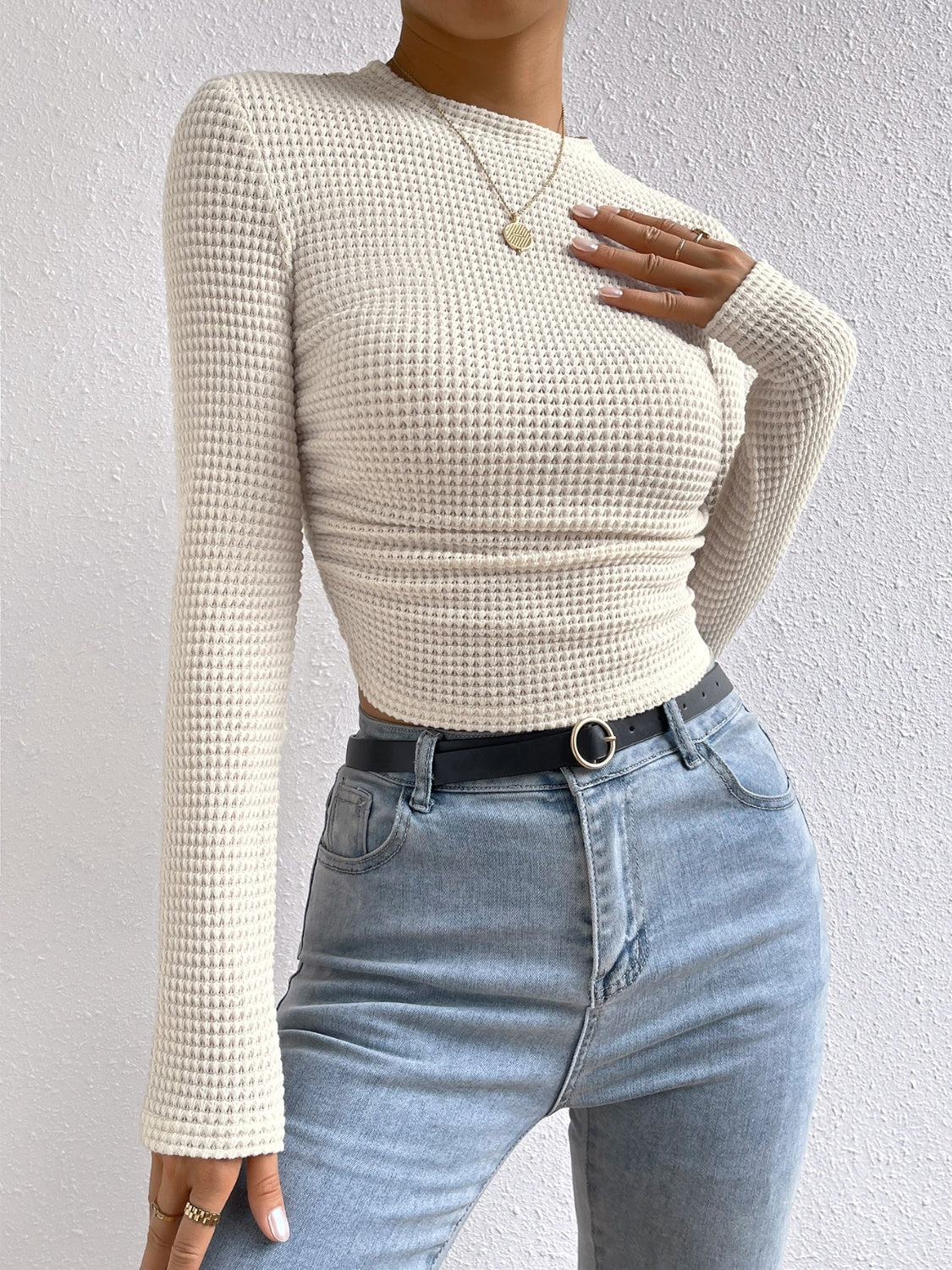 Monica | Chemise Décontractée À Manches Longues Et Col Rond Pour L'Automne Pour Les Femmes