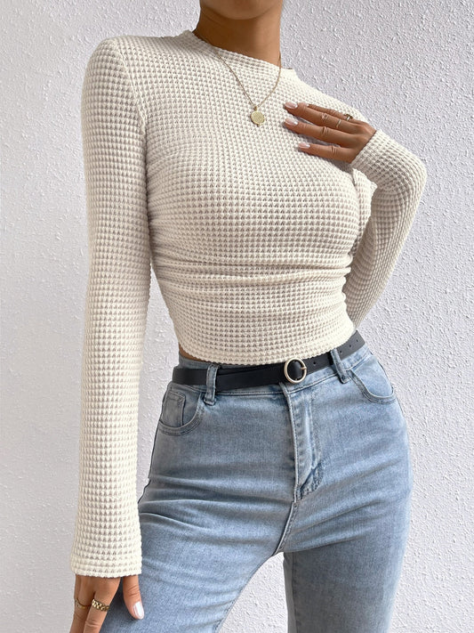 Monica | Chemise Décontractée À Manches Longues Et Col Rond Pour L'Automne Pour Les Femmes