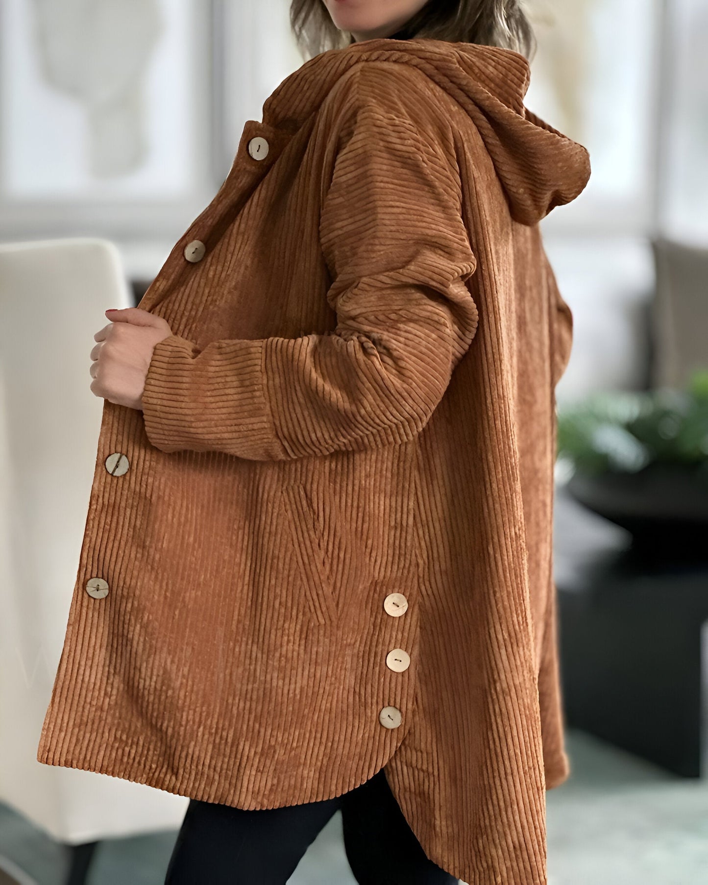 Anika  | Veste En Velours Côtelé Décontractée Avec Capuche