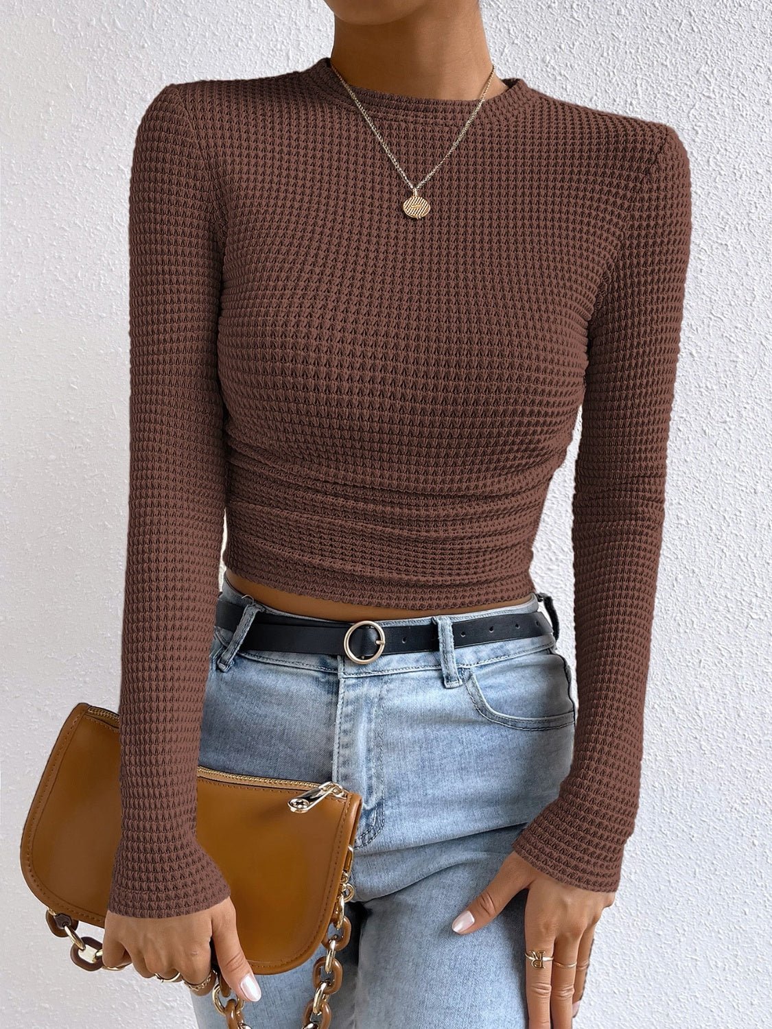 Monica | Chemise Décontractée À Manches Longues Et Col Rond Pour L'Automne Pour Les Femmes