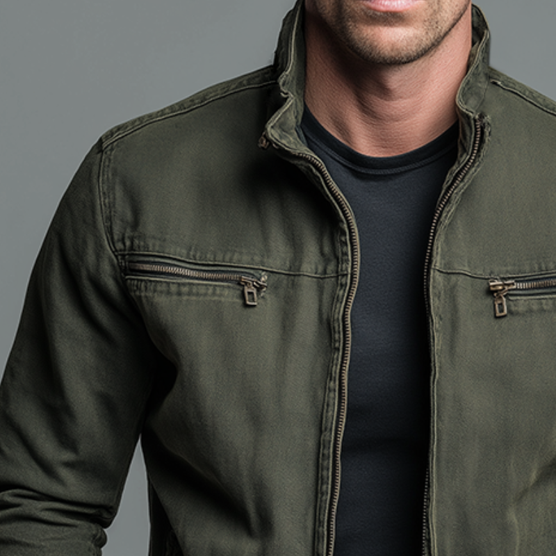 Pierre | Veste Homme En Coton Style Vintage - Zippee Et Decontractee