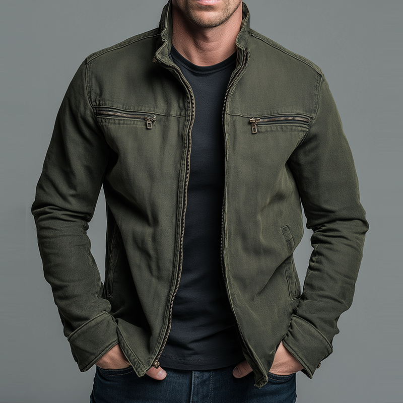 Pierre | Veste Homme En Coton Style Vintage - Zippee Et Decontractee