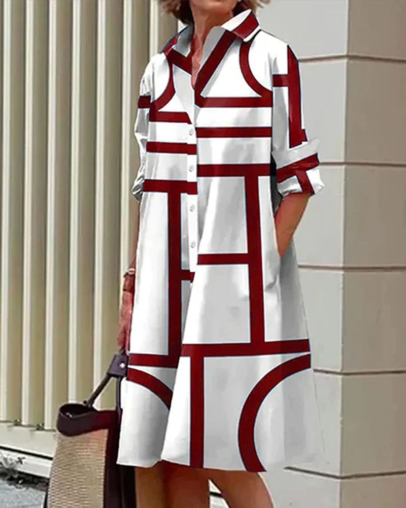 Estelle | Robe Avec Poches Et Imprimé Géométrique