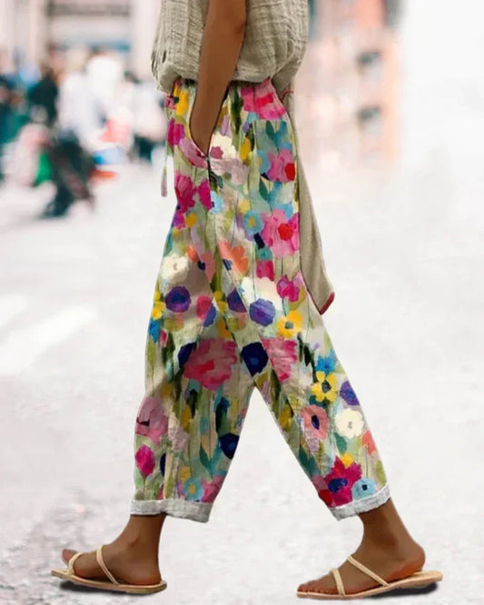 Frieda | Pantalon à Imprimé Floral avec Poches pour Femme