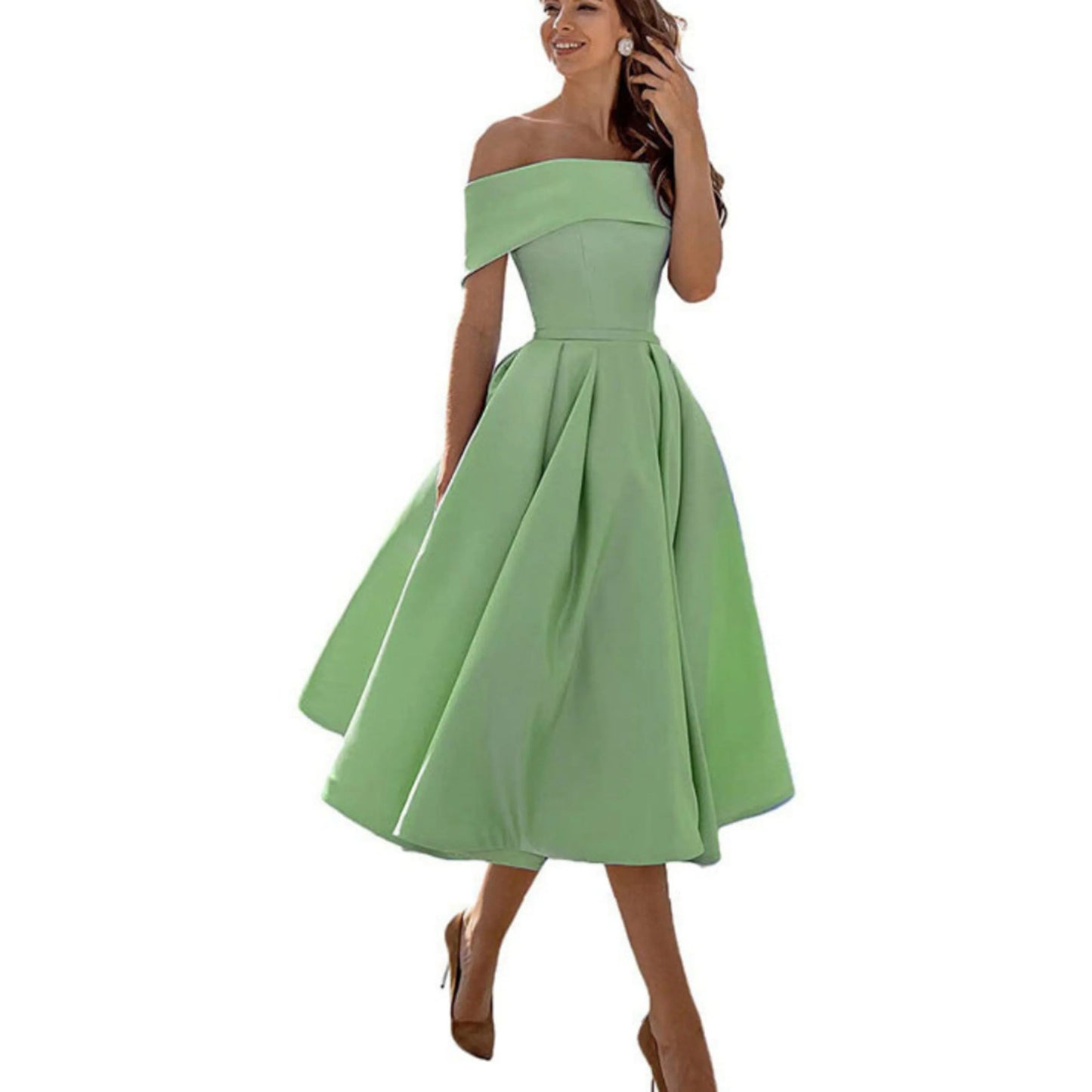 Eliane | Robe Midi Évasée Élégante