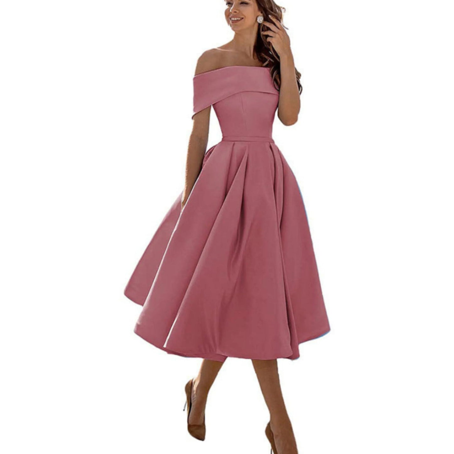 Eliane | Robe Midi Évasée Élégante