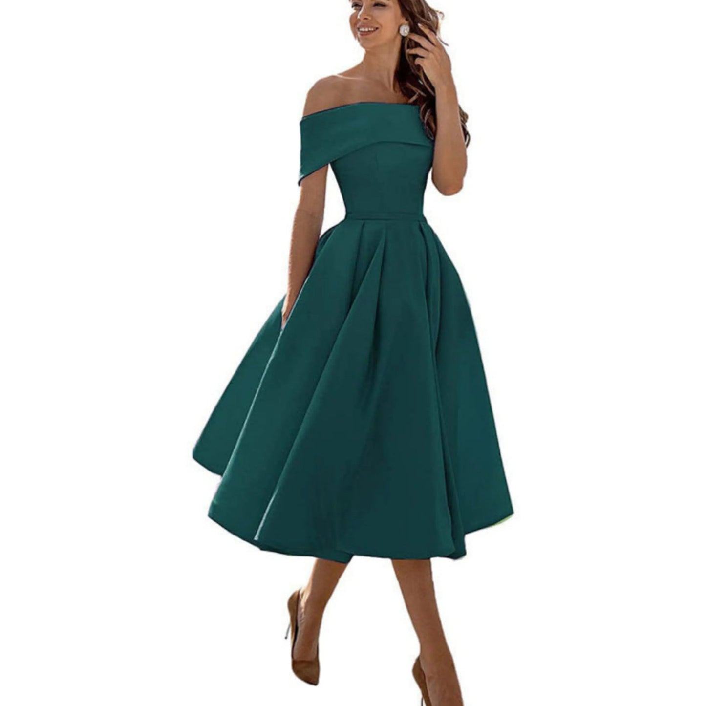 Eliane | Robe Midi Évasée Élégante