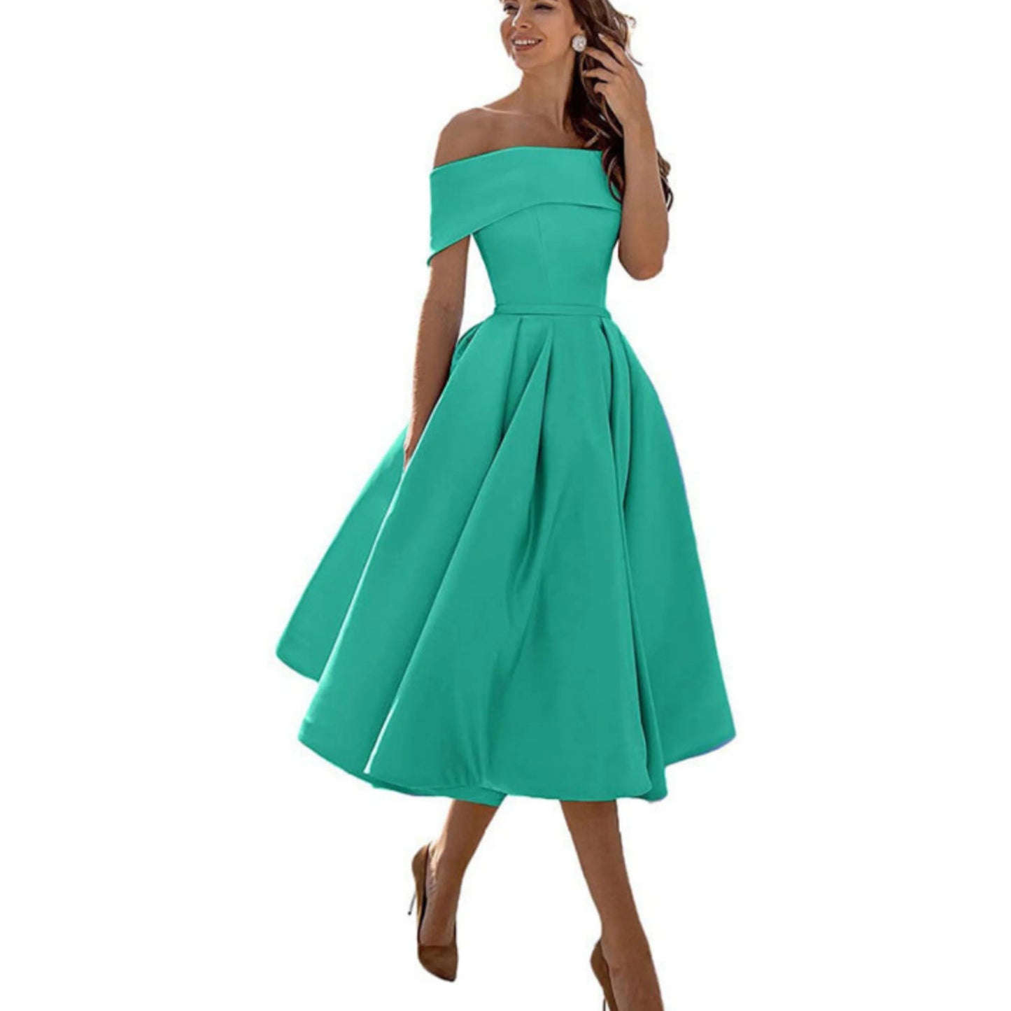 Eliane | Robe Midi Évasée Élégante