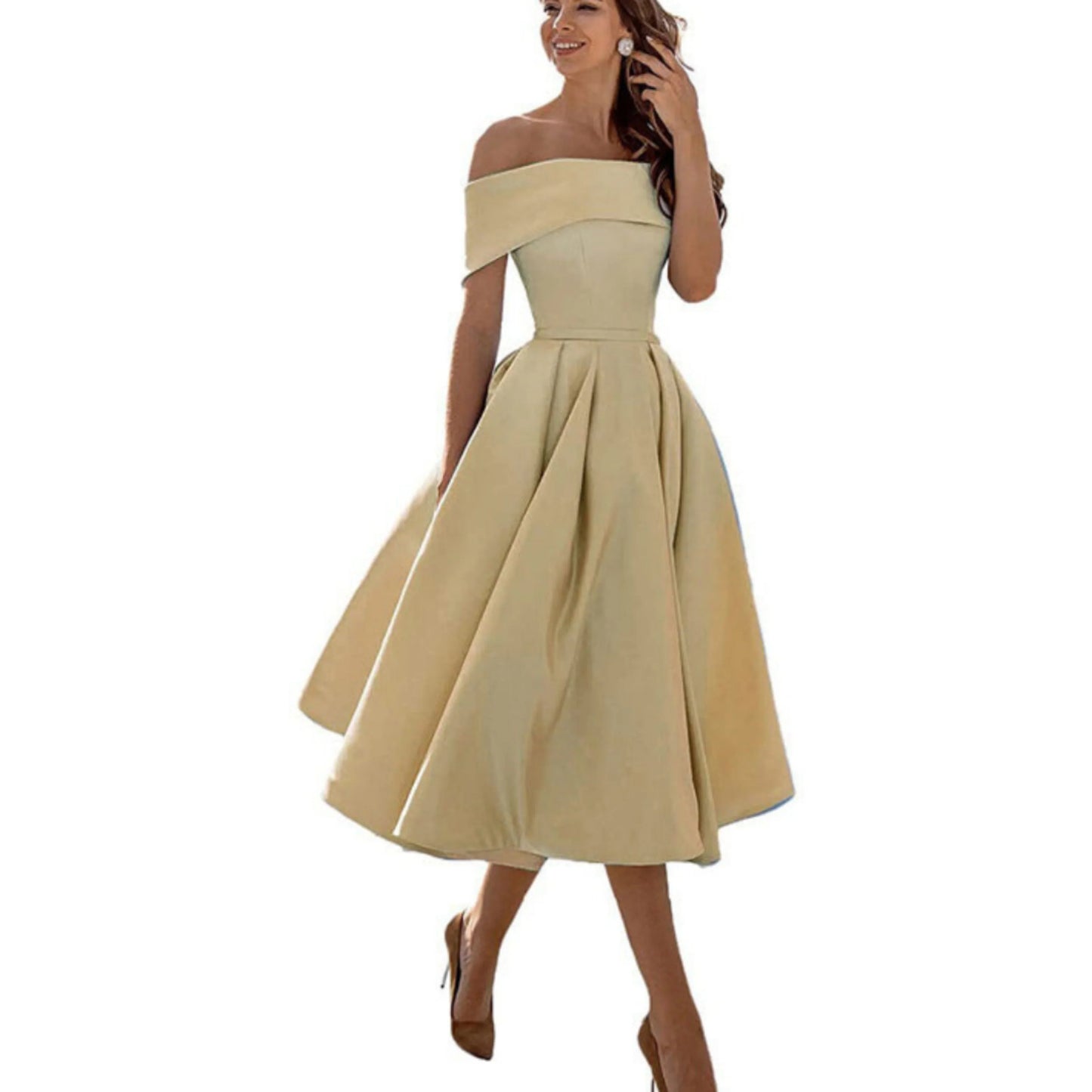 Eliane | Robe Midi Évasée Élégante