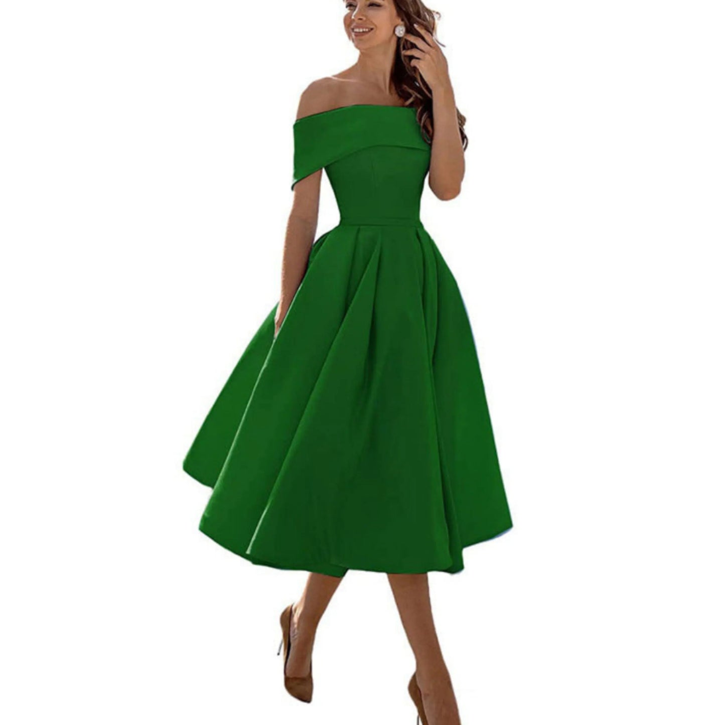 Eliane | Robe Midi Évasée Élégante