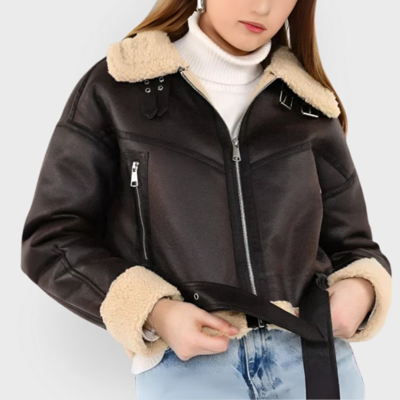 Pia | Veste En Cuir Élégante Pour Une Confiance Totale