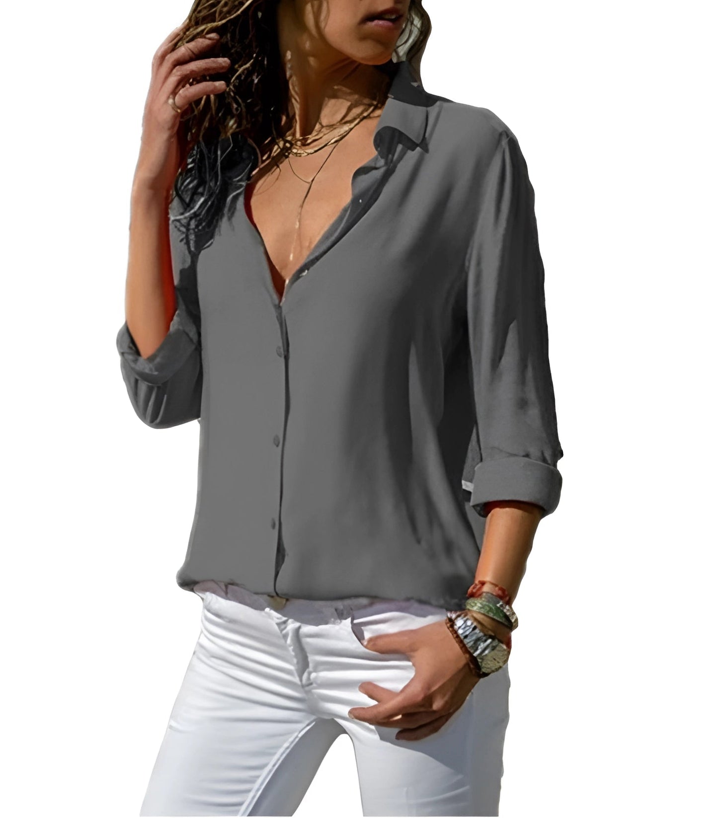 Aiah | Blouse Élégante À Col En V