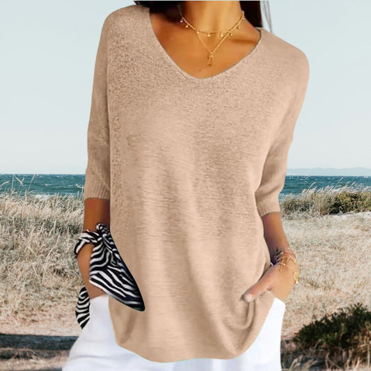 Gerda | Top Femme Col En V Estivale