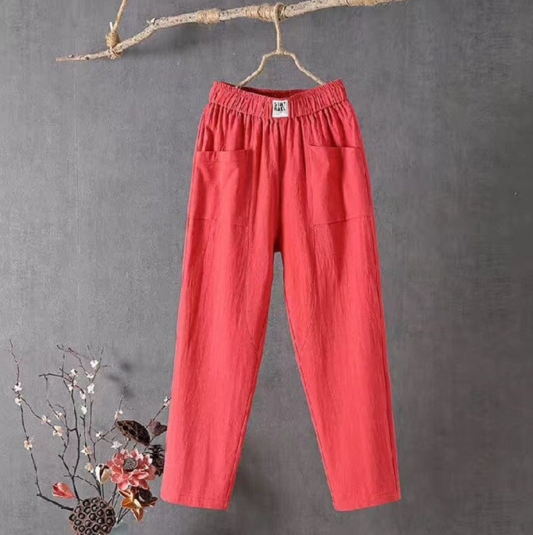 Karla | Pantalon Décontracté À Taille Élastique Avec Poches Pour Femme