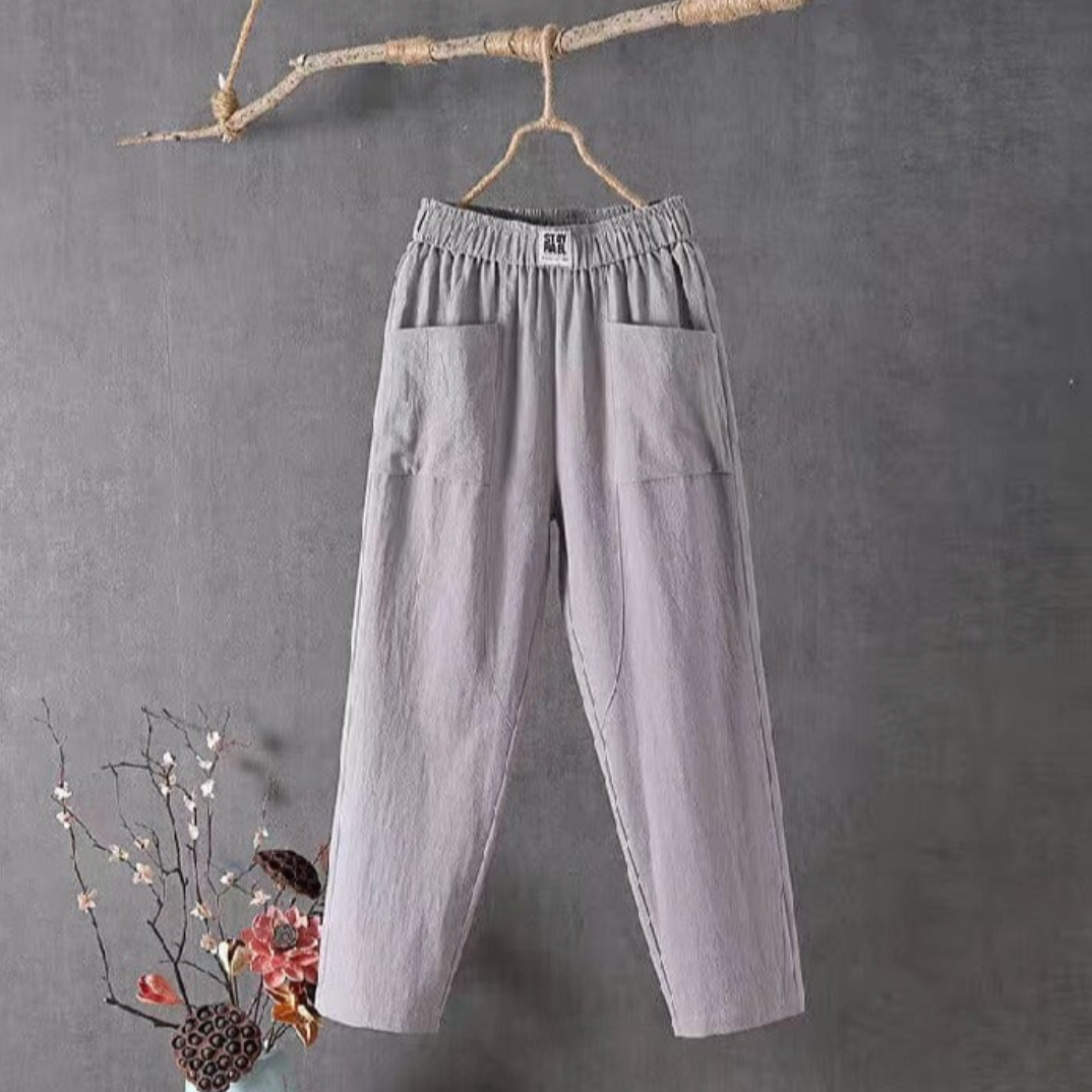 Karla | Pantalon Décontracté À Taille Élastique Avec Poches Pour Femme