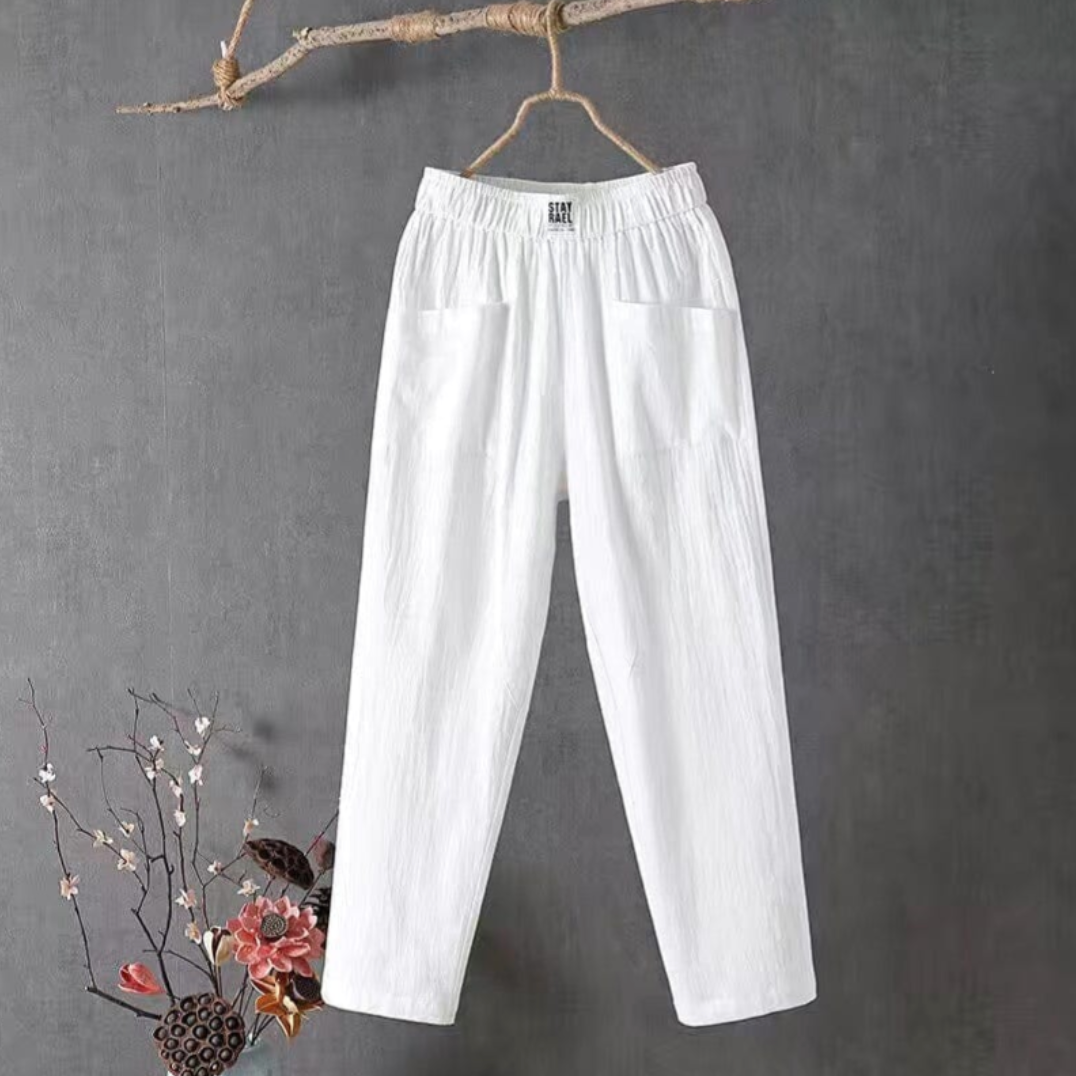 Karla | Pantalon Décontracté À Taille Élastique Avec Poches Pour Femme