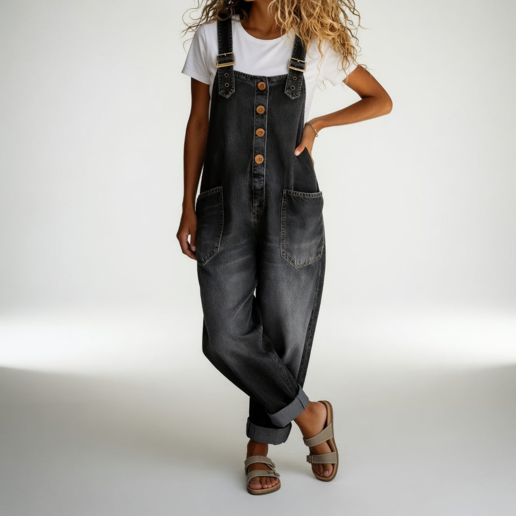 Bertille | Salopette En Jean Style Bohème Estival