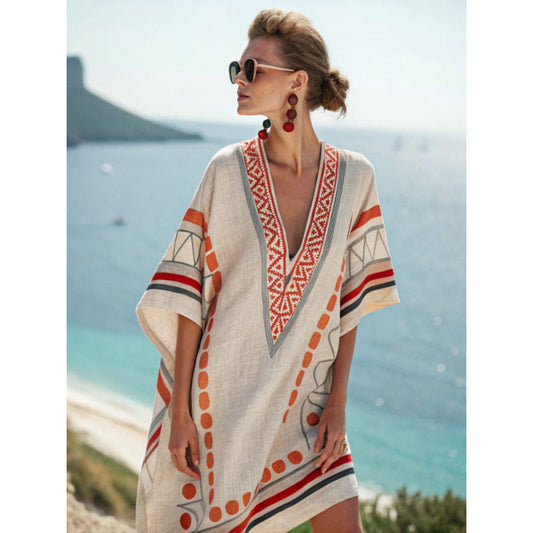 Fleur | Robe Caftan Bohème Brodée Femme