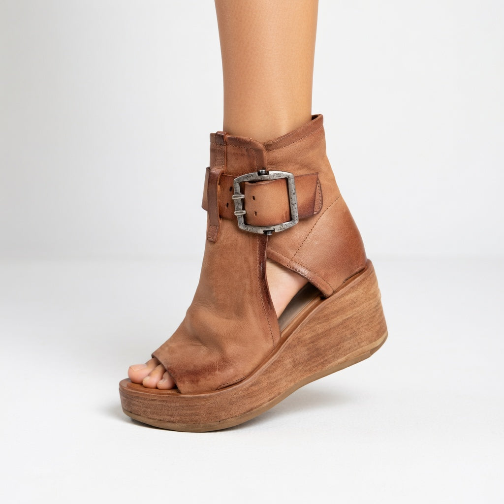 Orélisse| Bottines Compensées Ouvertes Style Moderne