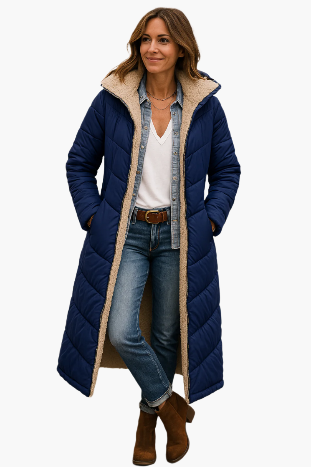 Éloise | Manteau D’Hiver Long Réversible Avec Capuche