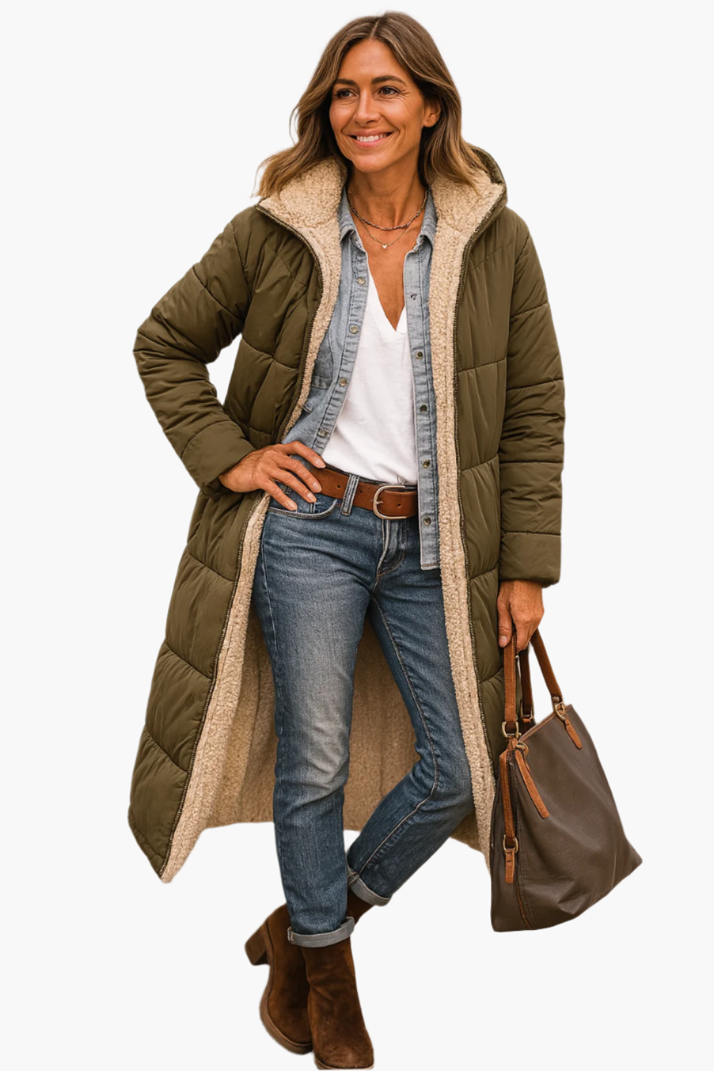 Éloise | Manteau D’Hiver Long Réversible Avec Capuche